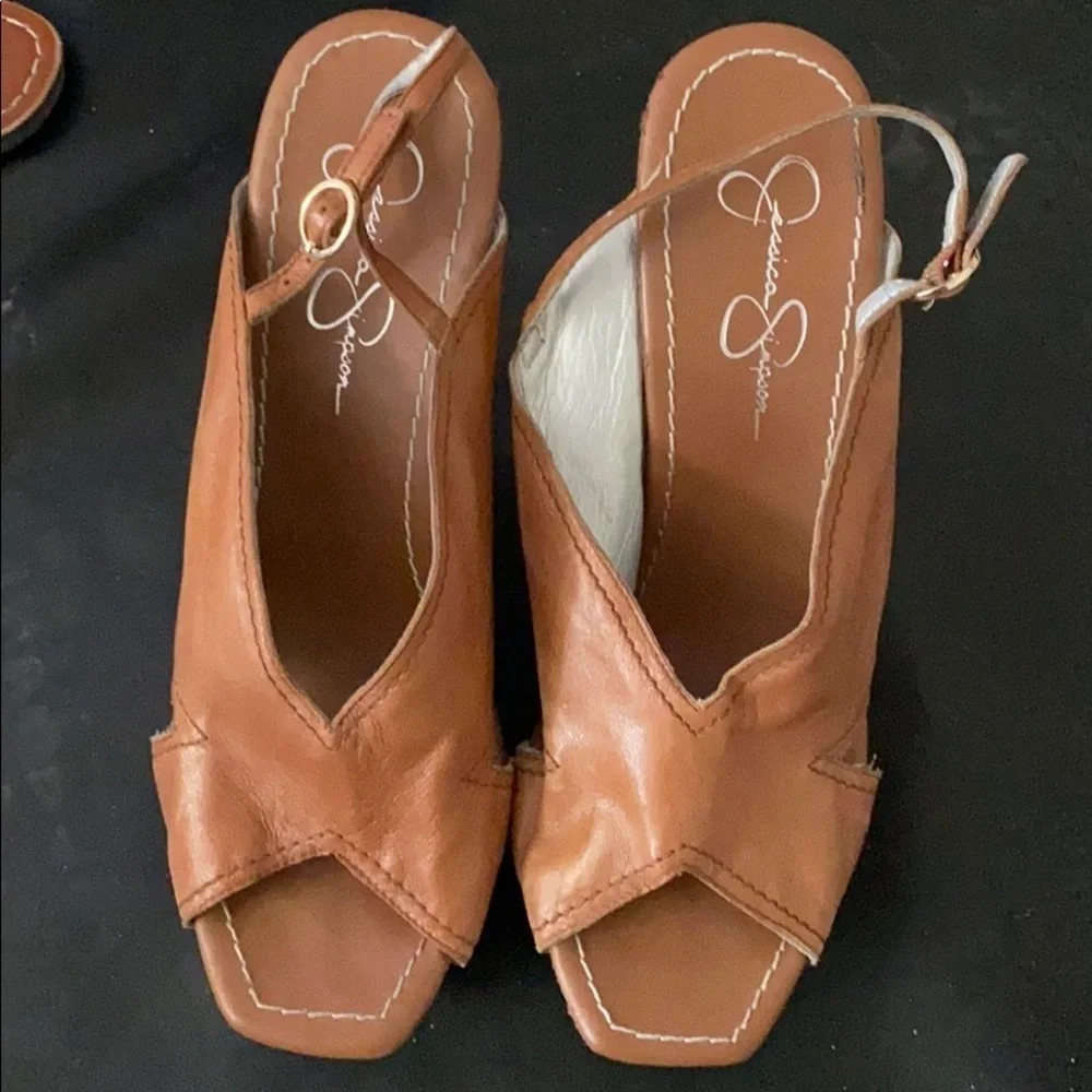Jessica Simpson tan summer wedge sandal 9